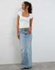 immagine di Maxi gonna a vita bassa in denim Bleach