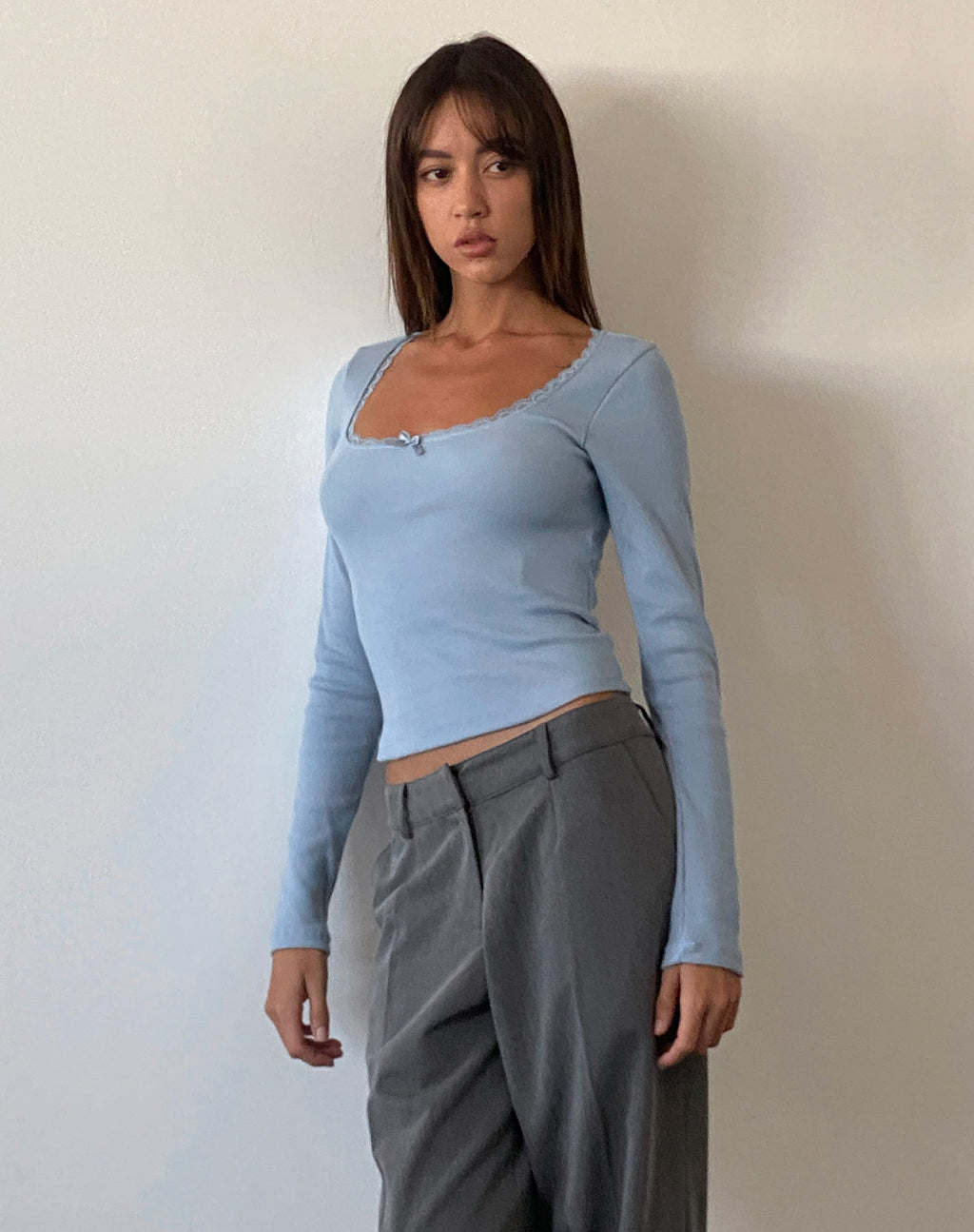 Top Bovita a maniche lunghe in blu Nantucket