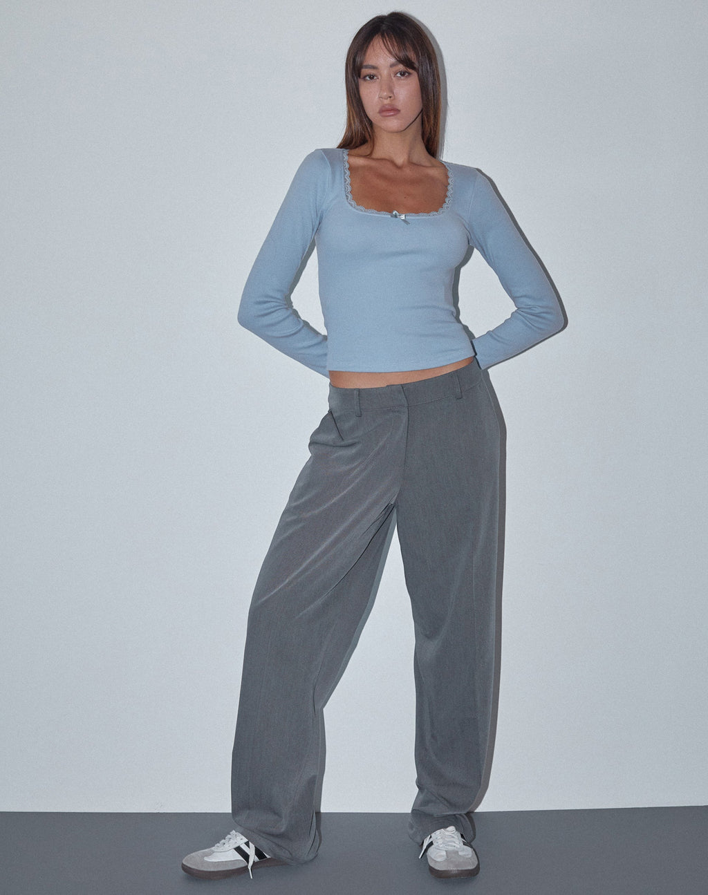 Top Bovita a maniche lunghe in blu Nantucket