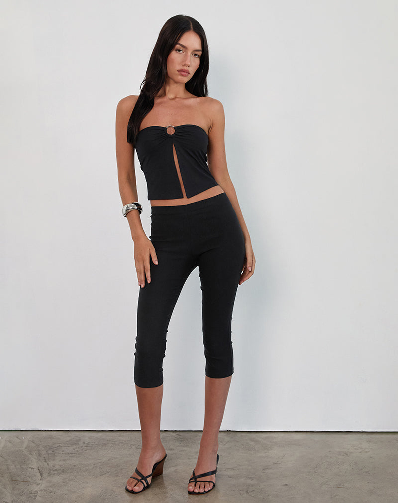Immagine di Brea Hardware Butterfly Top in jersey di rayon nero