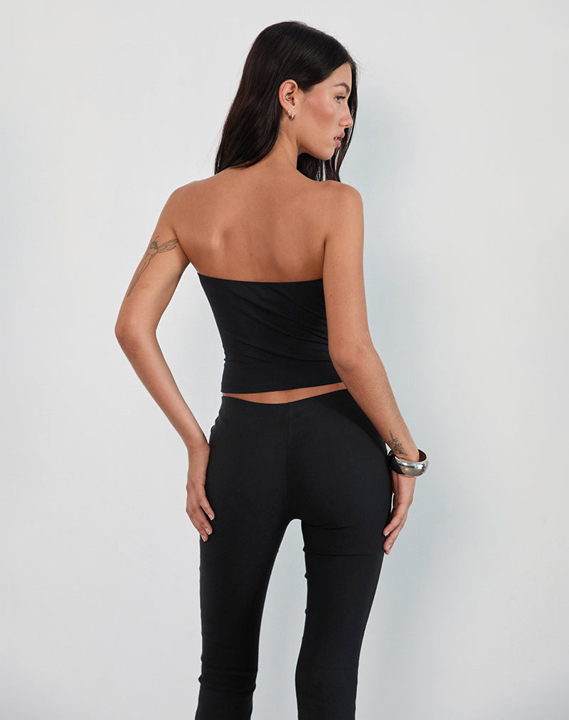Immagine di Brea Hardware Butterfly Top in jersey di rayon nero