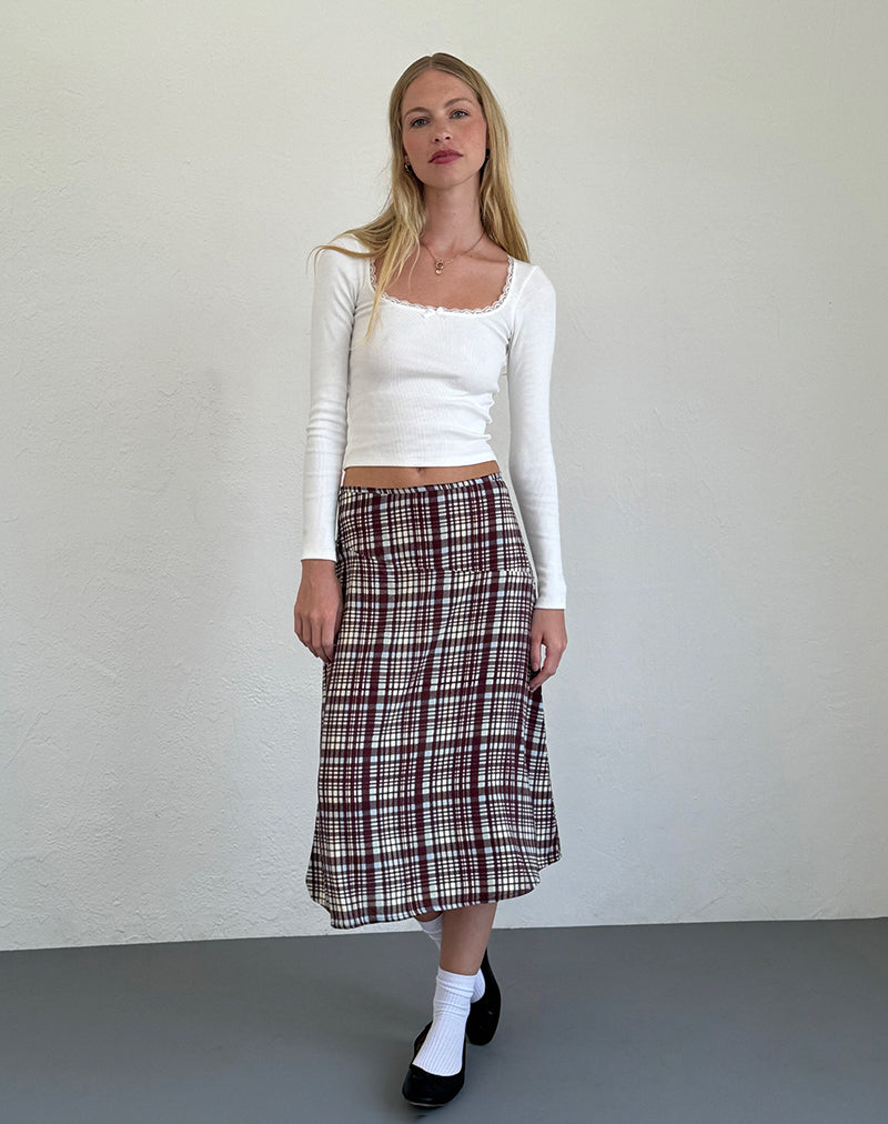 Gonna midi Brella in Multi Check Brown