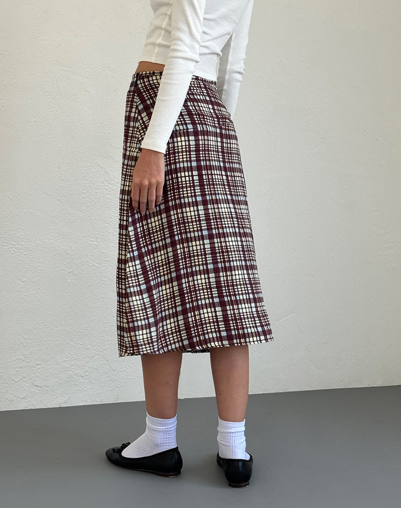 Immagine di Brella Gonna midi in Multi Check Brown