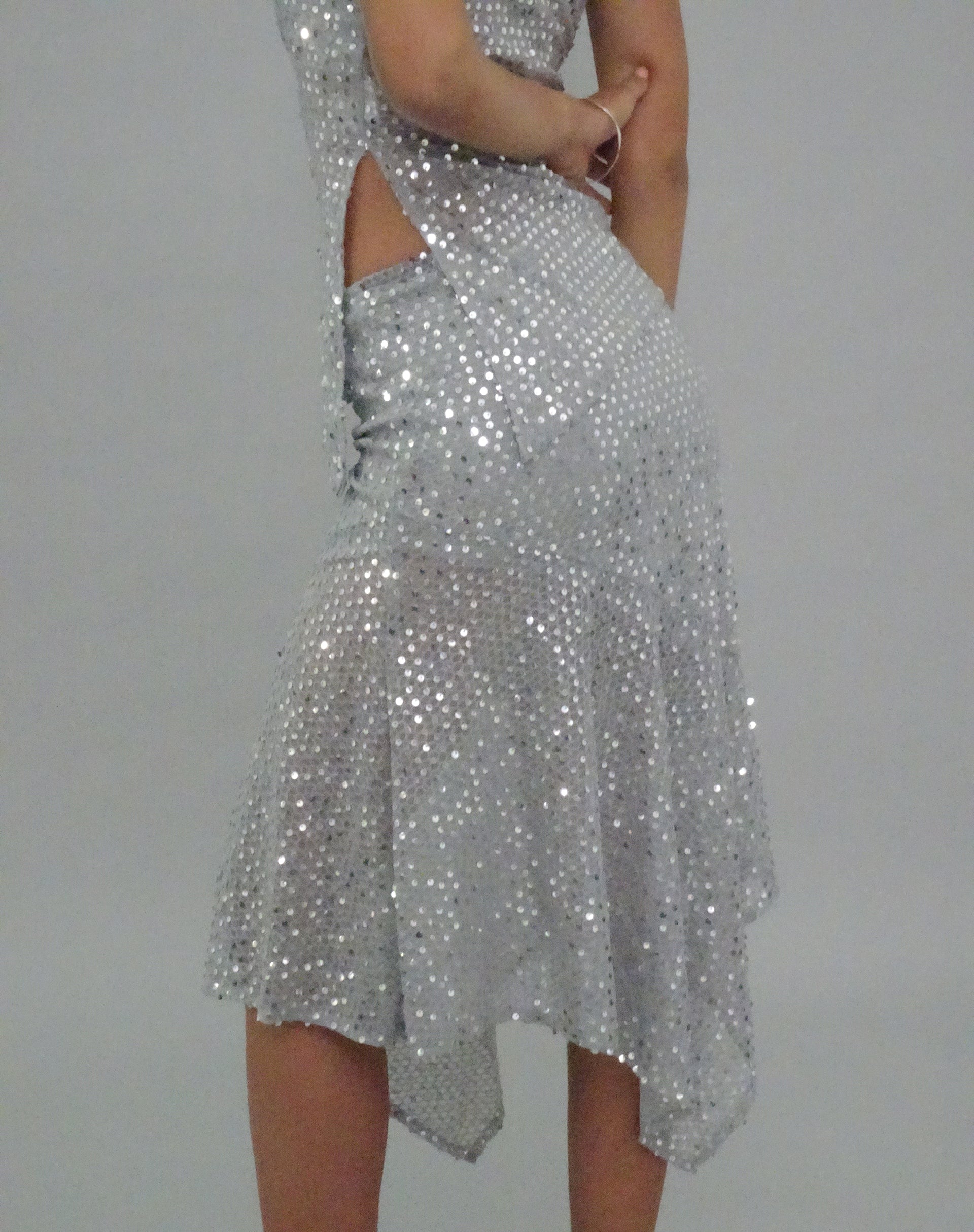 Immagine di Carita Gonna midi in maglia di paillettes Argento