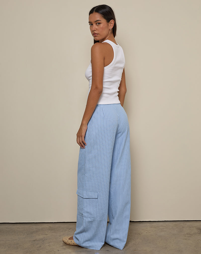 Immagine di Bruna Cargo Trouser in Blue Stripe