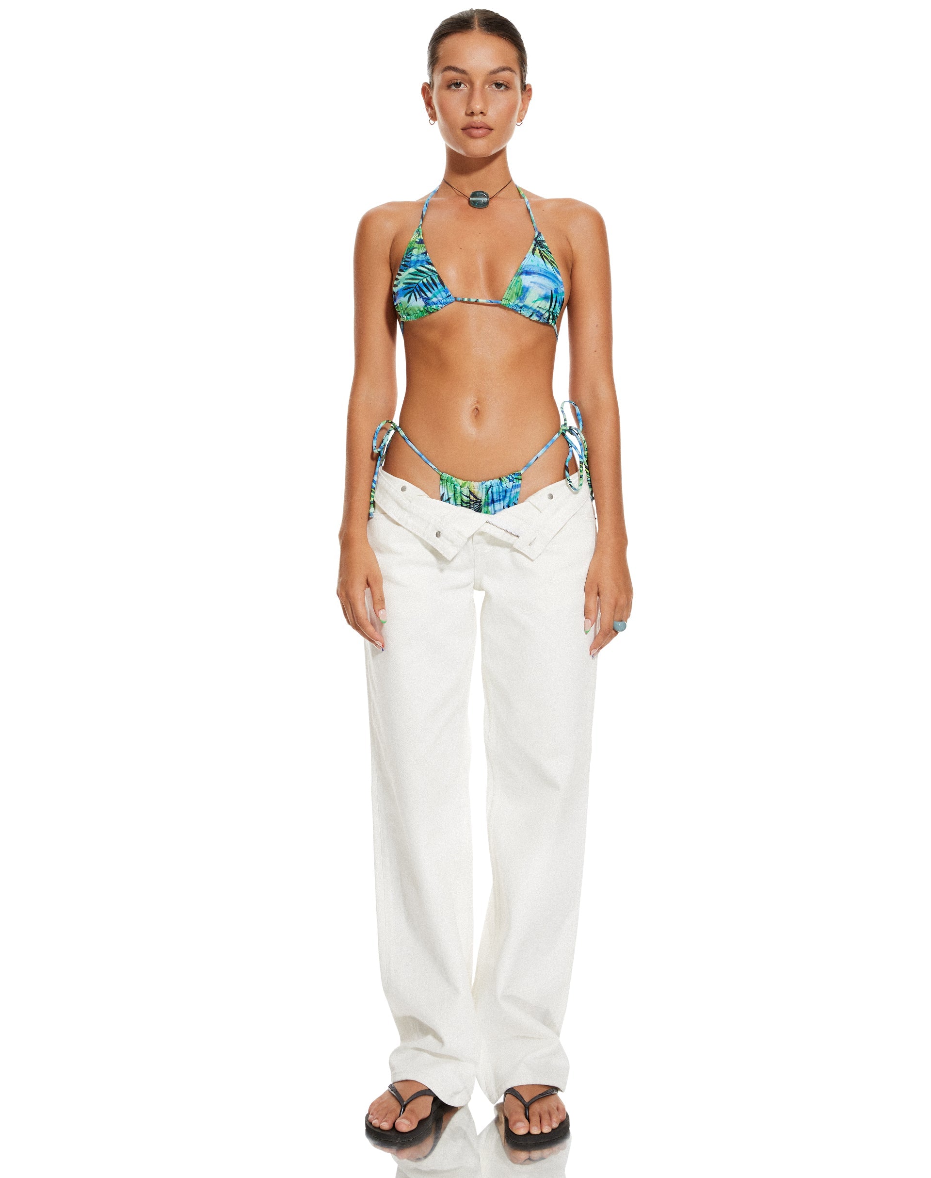 immagine di MOTEL X BARBARA Leyna Bikini Bottom in Tropical Palm