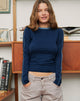Immagine di Bonija - Top a manica lunga in denim sbiadito color navy