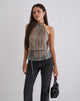 Immagine di Brienne Top in Blue and Brown Shimmer Sheer Plisse