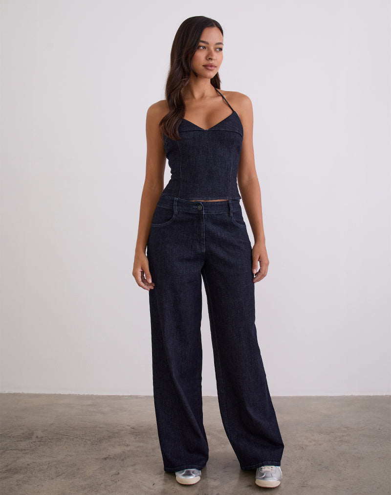Immagine di Caira Chambray Halter Top in Indigo