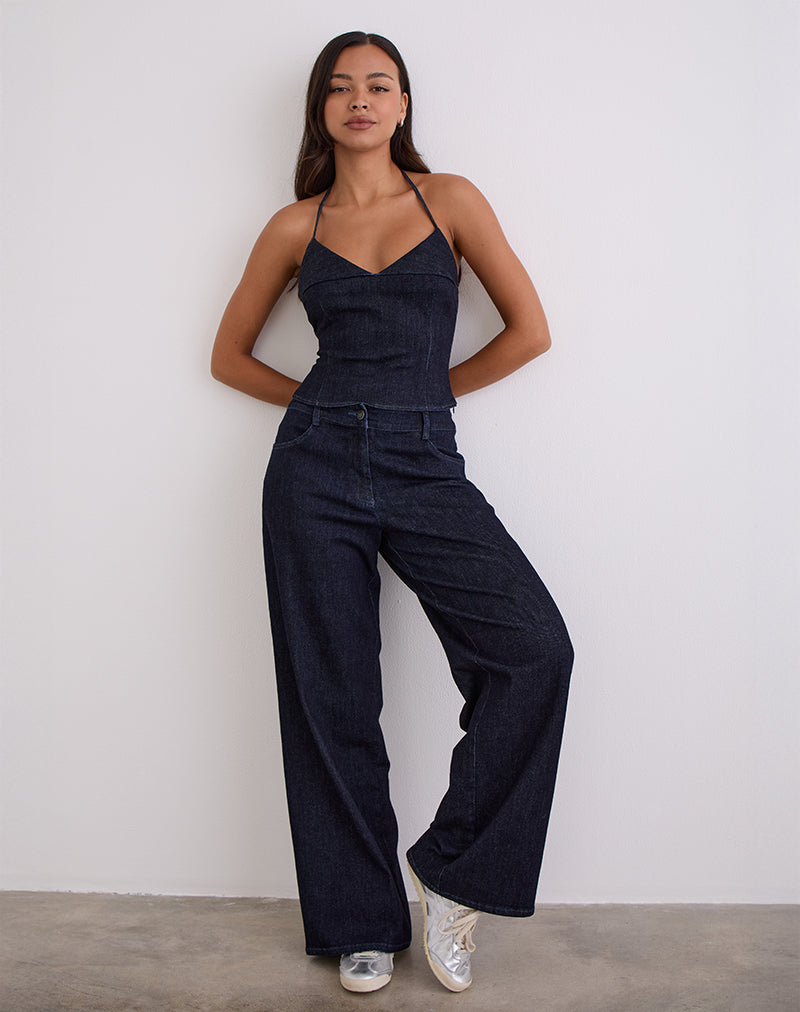 Pantaloni Nuvia in Chambray Indigo