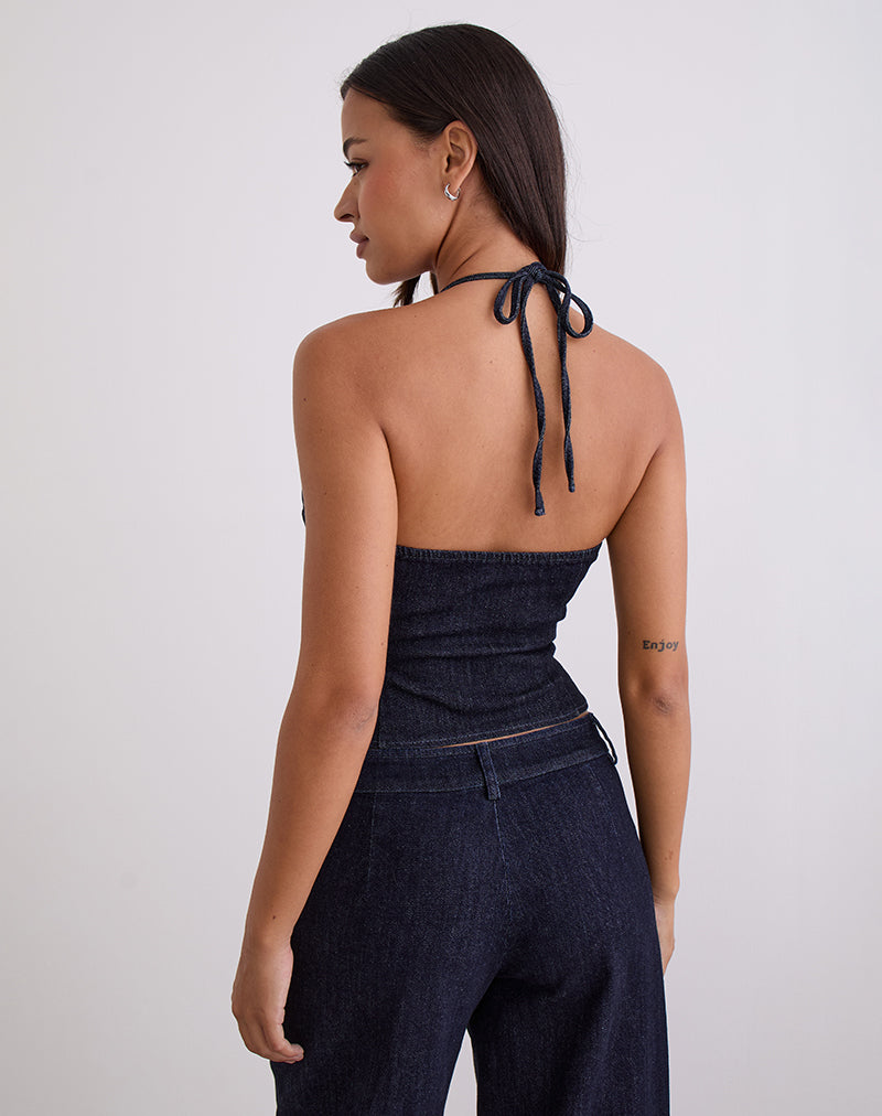 Immagine di Caira Chambray Halter Top in Indigo