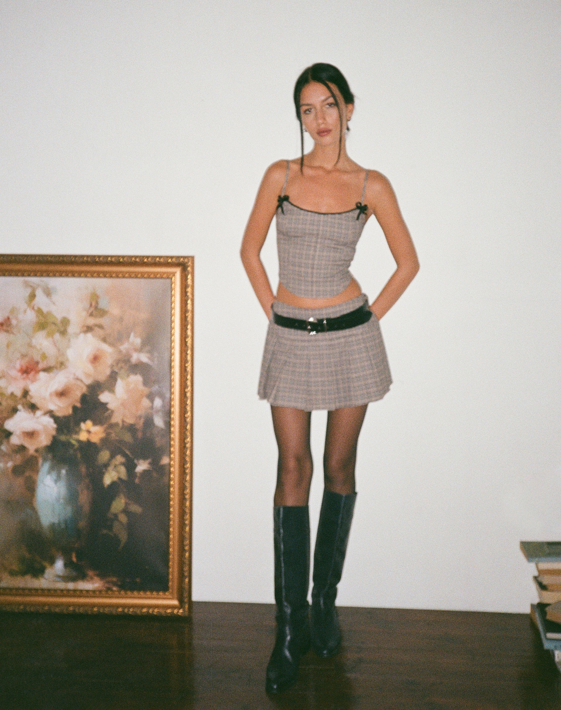 Immagine di Calida Top corsetto in micro check marrone