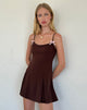 immagine di Calilia Cami Dress in cioccolato amaro con fiocchi rosa