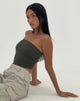immagine di MOTEL X JACQUIE Shae Top a fascia in oliva