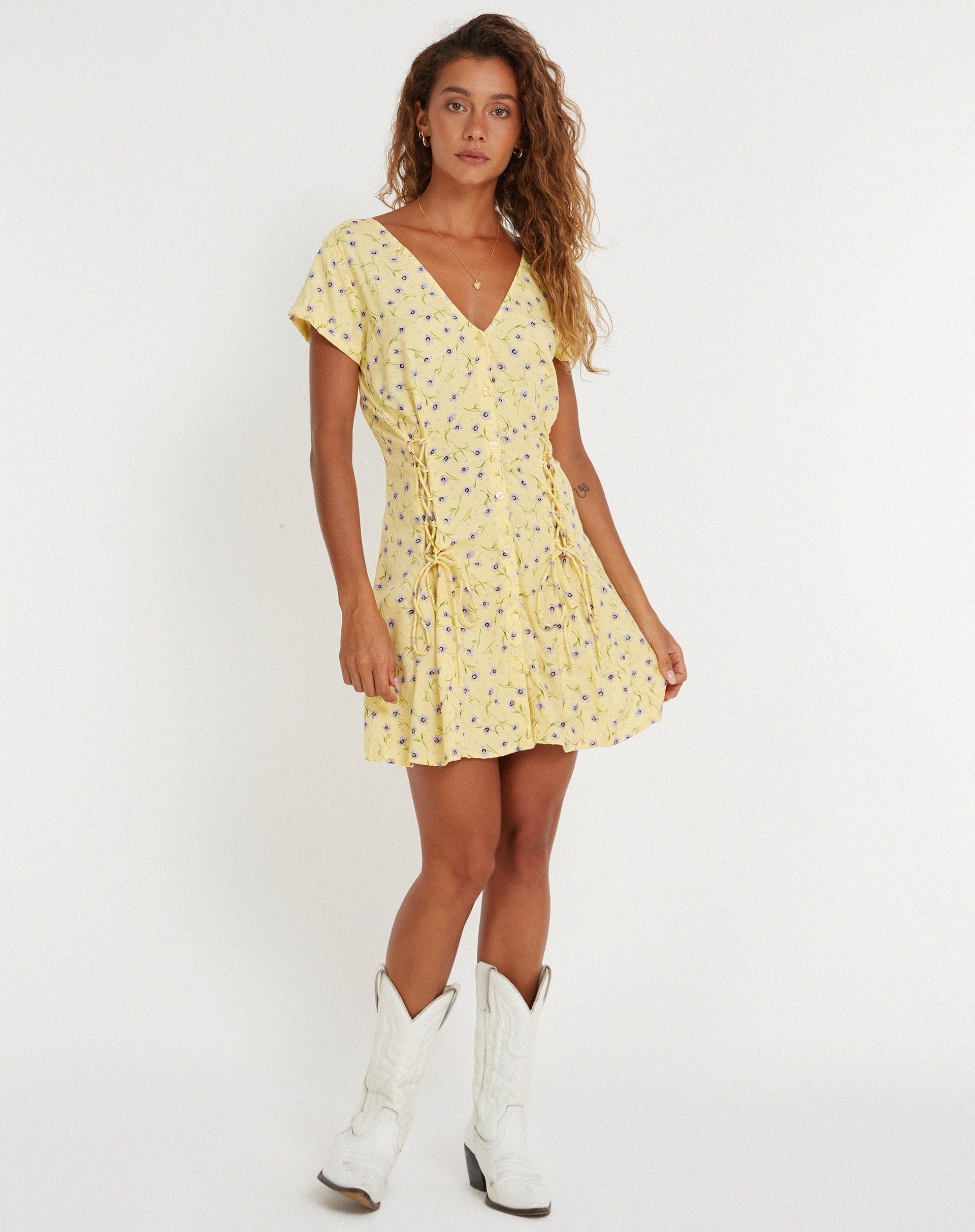 immagine del mini abito Calliope in Wild Flower Lemon Drop