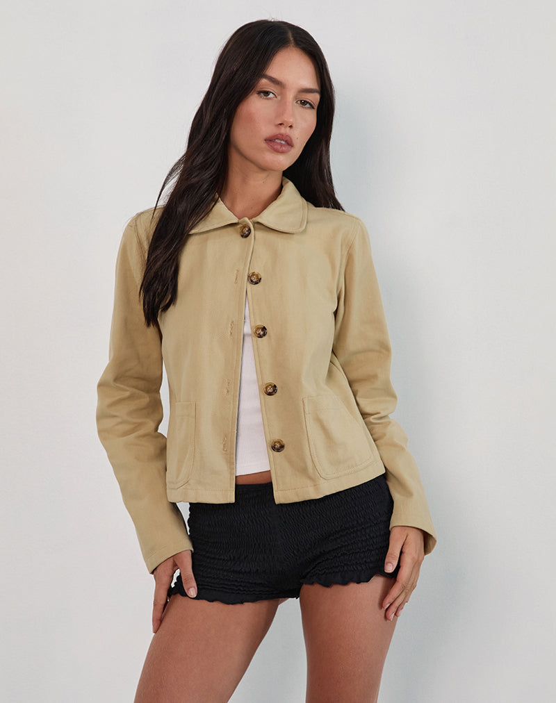 Giacca Calva Boxy in Tan