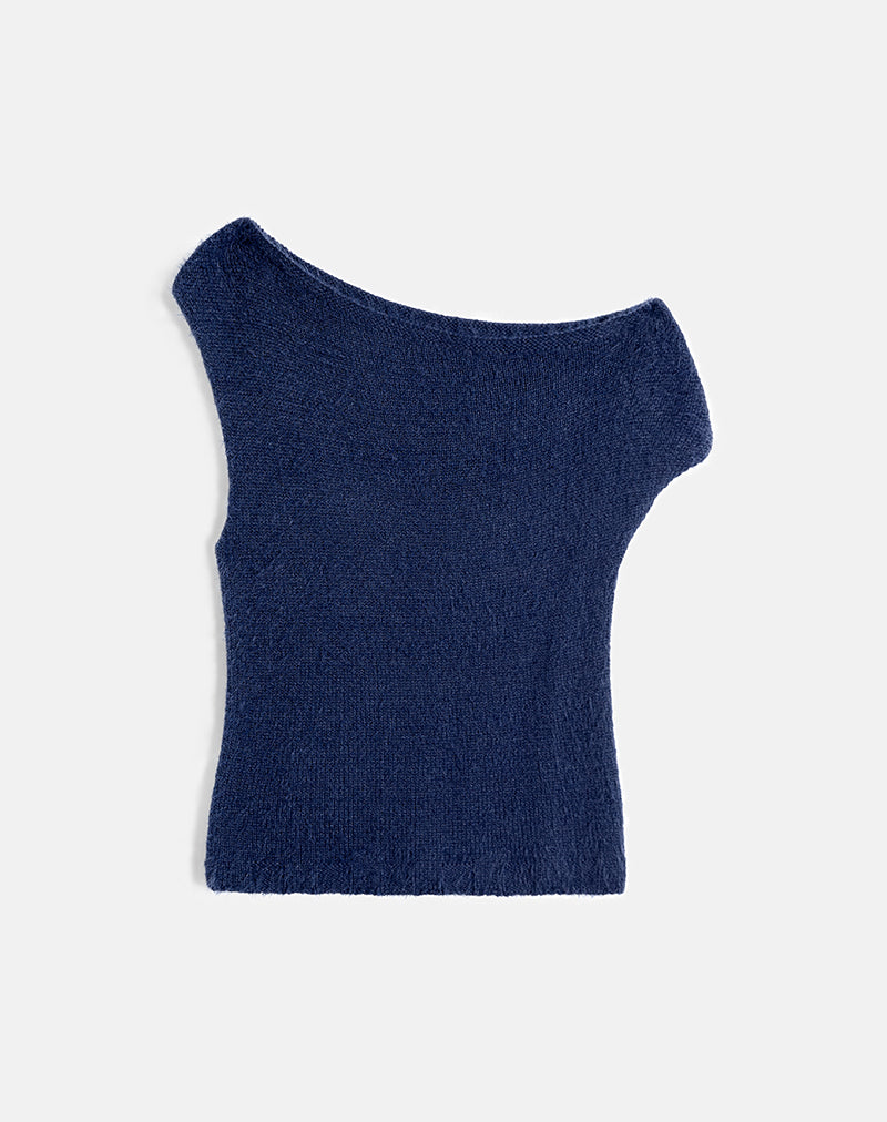 Immagine di Calyce Top in maglia vaporosa Navy