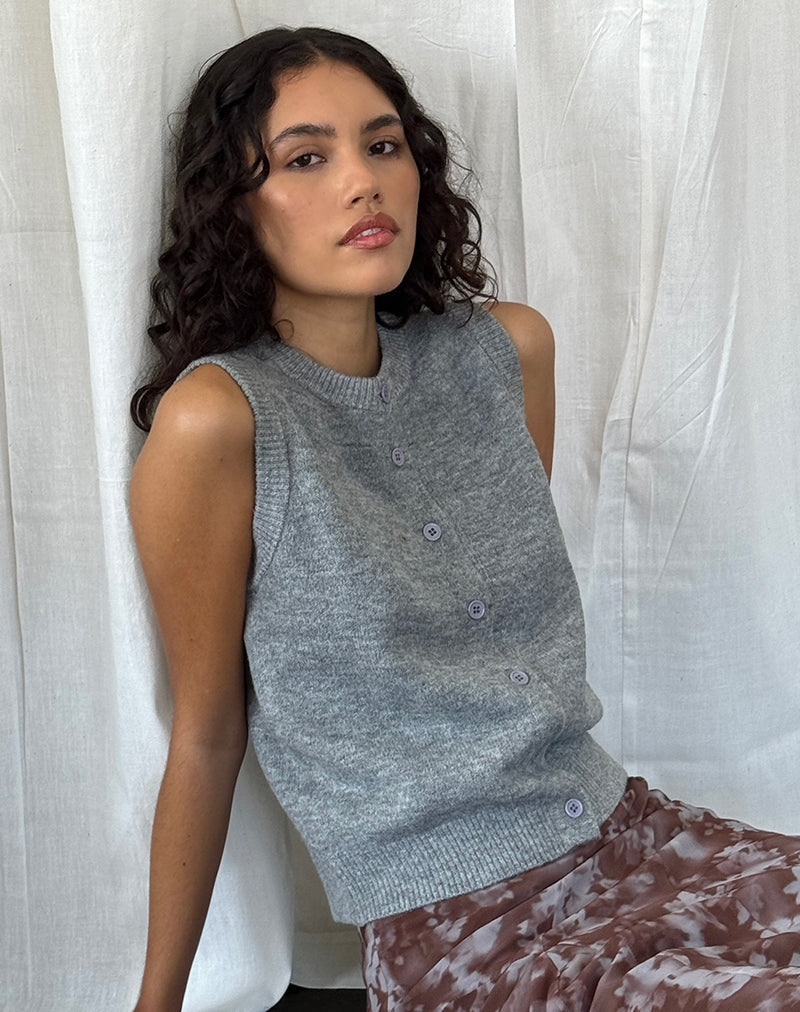 Cancri Button Through Vest in grigio