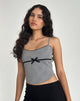 immagine di Canika Corsetto Top in Multi Check Bianco e Nero