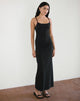immagine di Cantana Maxi Dress in nero con rosone rosso