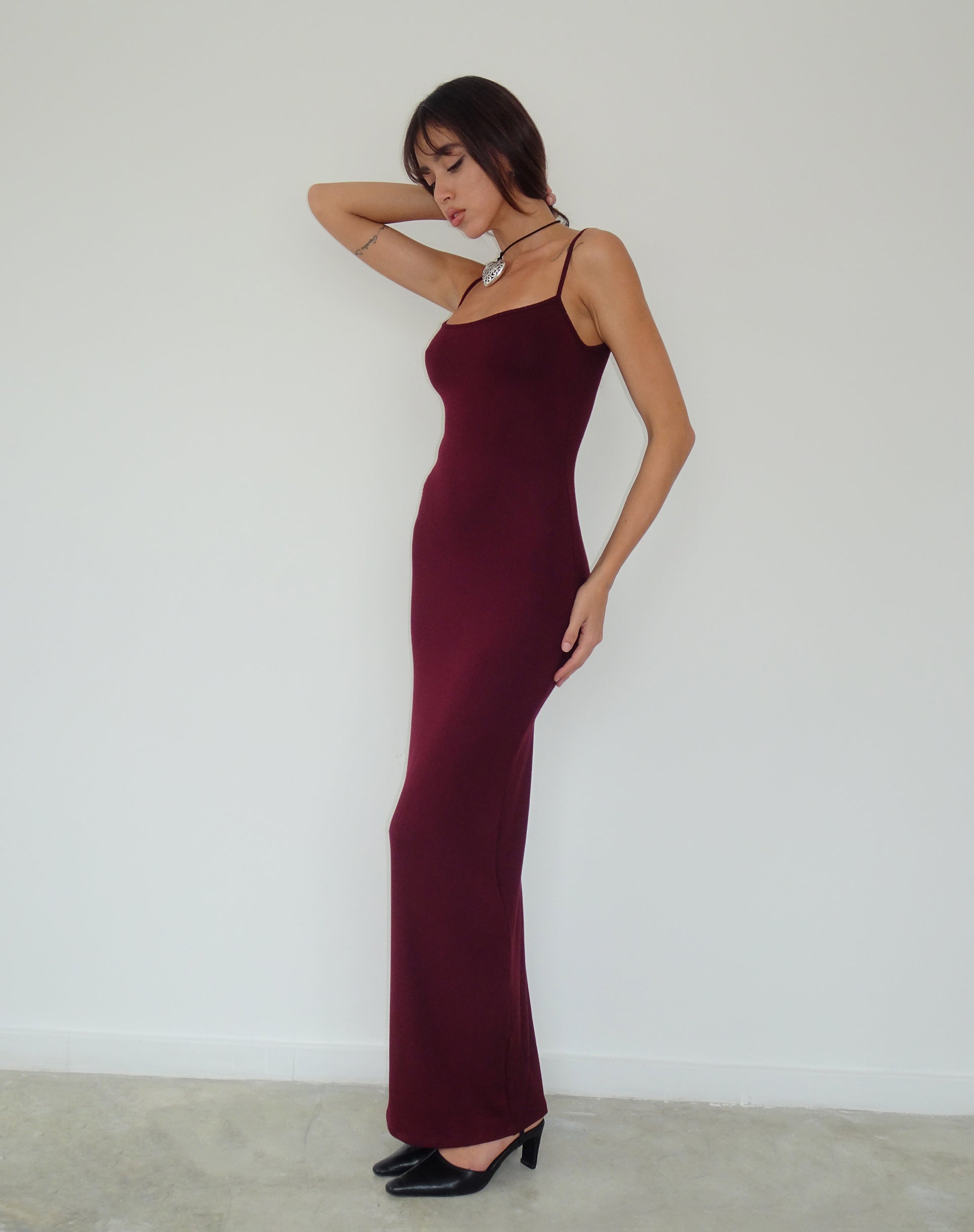 Immagine di Cantha Maxi Dress in Rib Burgundy
