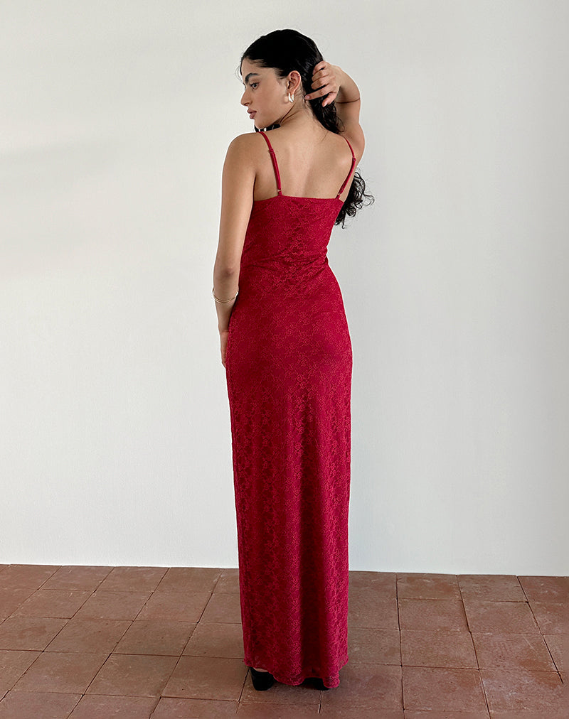 immagine di Cantha Maxi Dress in pizzo Mari rosso