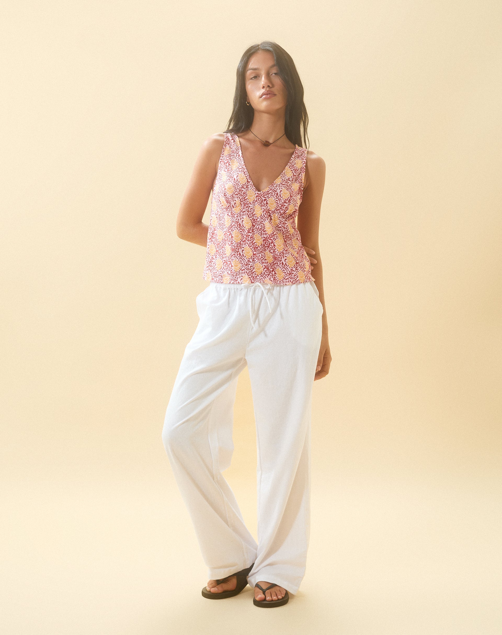 immagine di Cantika Top in Bohemian Batik Maroon Peach