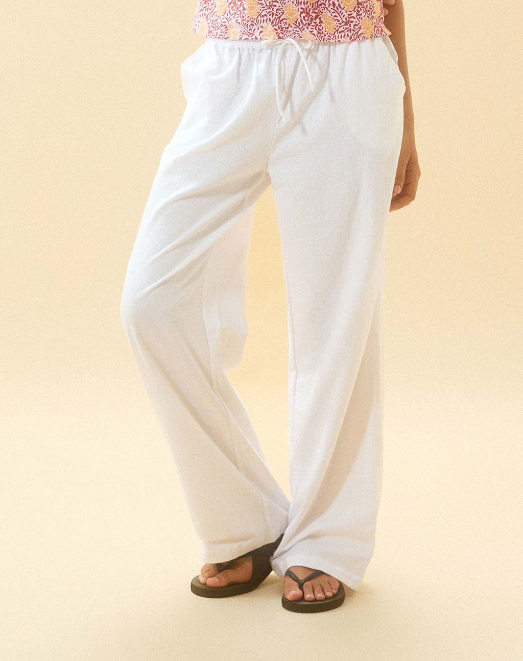 Pantaloni in lino Wasic in bianco