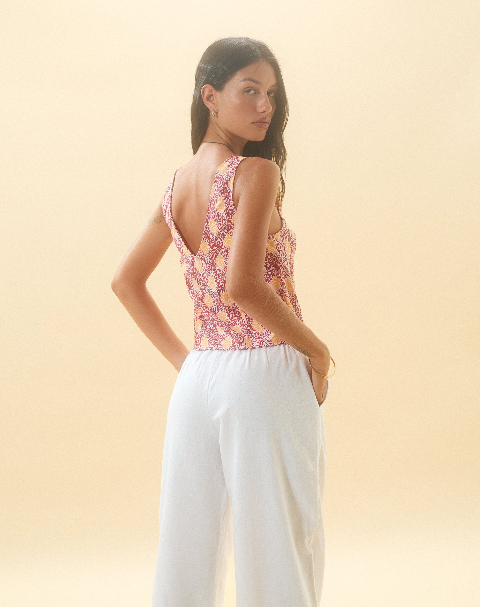 immagine di Cantika Top in Bohemian Batik Maroon Peach