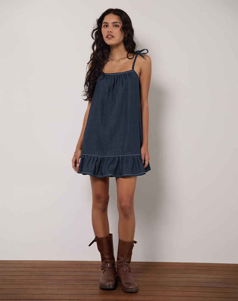 Immagine di Carlisle Mini Dress in Chambray Indigo
