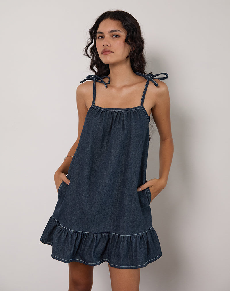 Mini abito Carlisle in Chambray Indigo