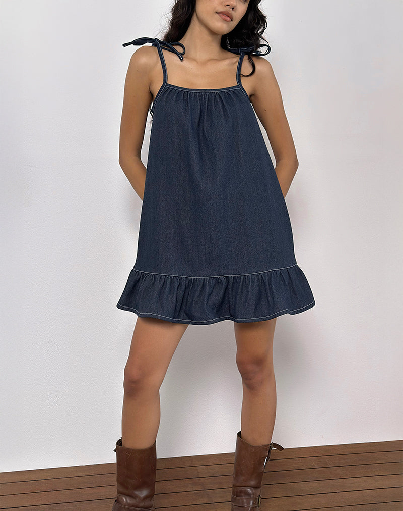 Mini abito Carlisle in Chambray Indigo