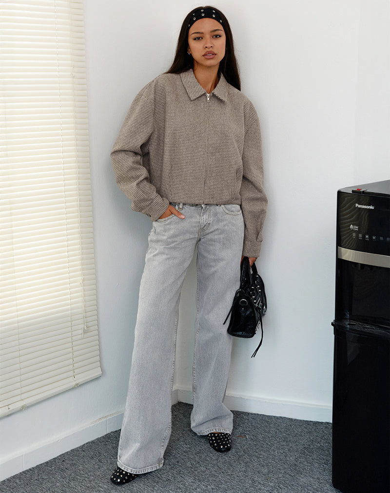 Immagine di Carlo Cropped Jacket in Check Brown