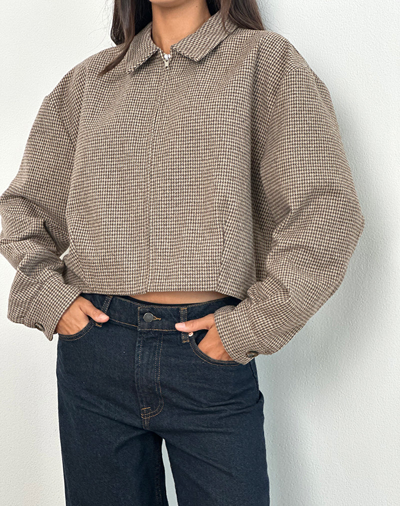 Immagine di Carlo Cropped Jacket in Check Brown