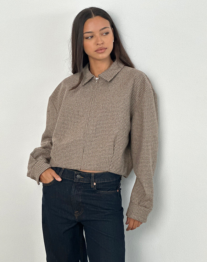 Immagine di Carlo Cropped Jacket in Check Brown