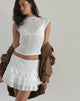 immagine di Carlota Mini Skirt in Crinkle White