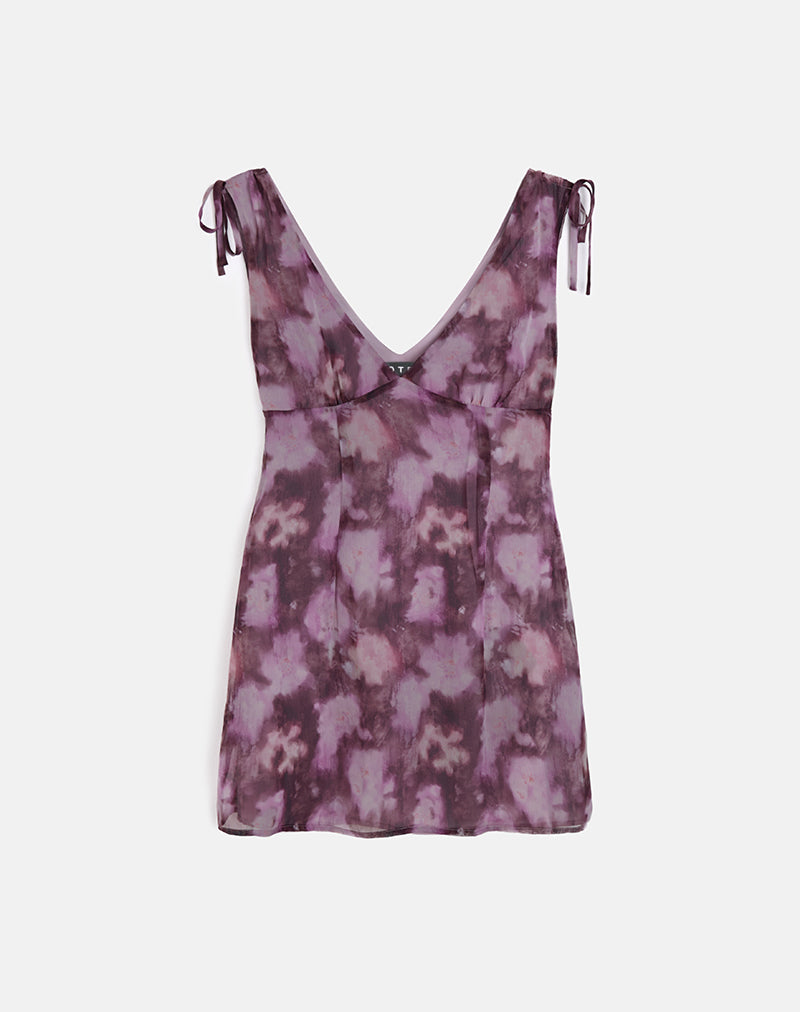 Immagine di Carmila Mini Abito in Chiffon Floreale Viola