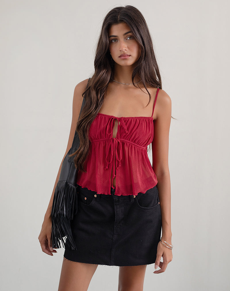 Immagine di Carmina Cami Top in rete Cherry