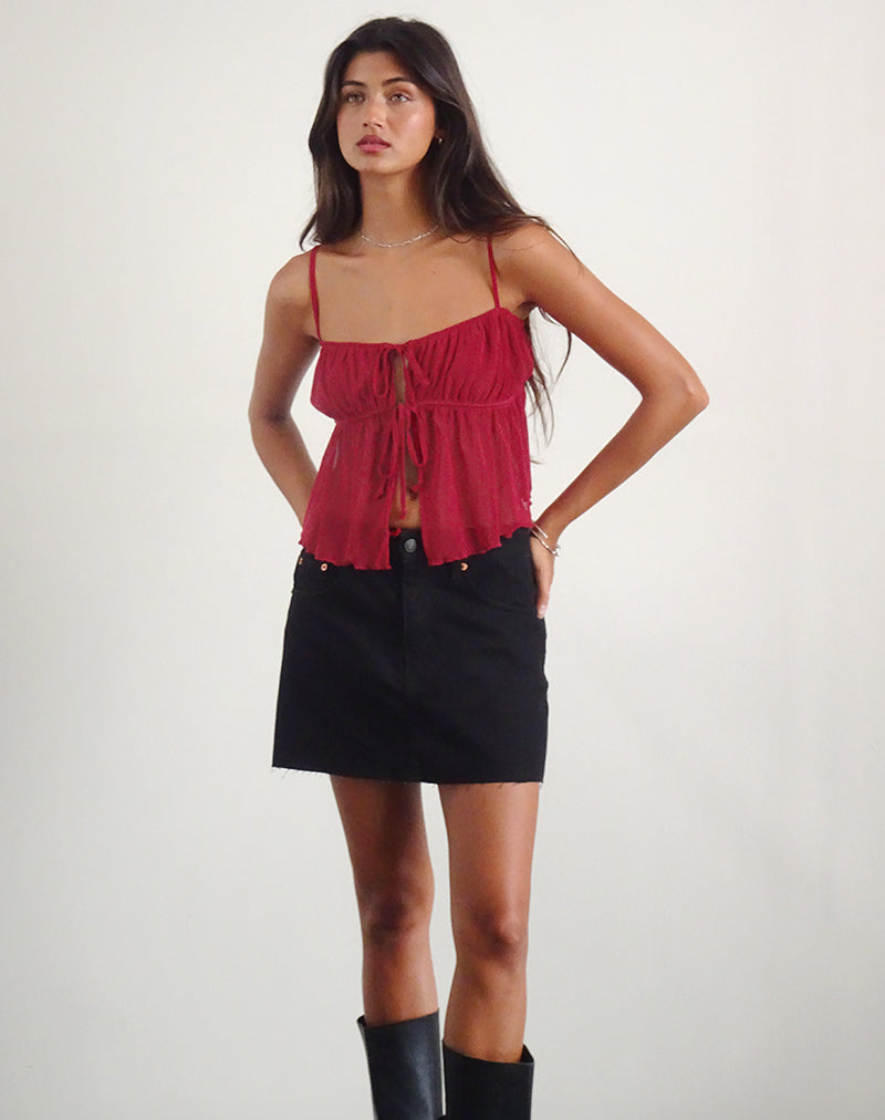 Immagine di Carmina Cami Top in rete Cherry