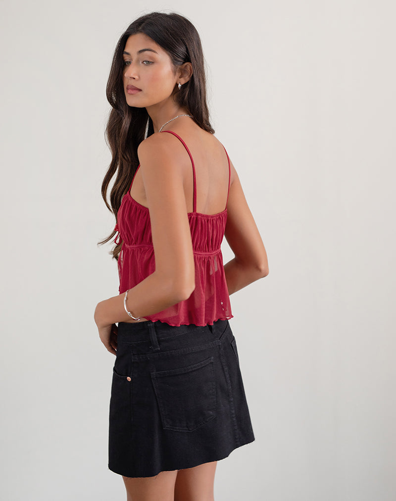Immagine di Carmina Cami Top in rete Cherry