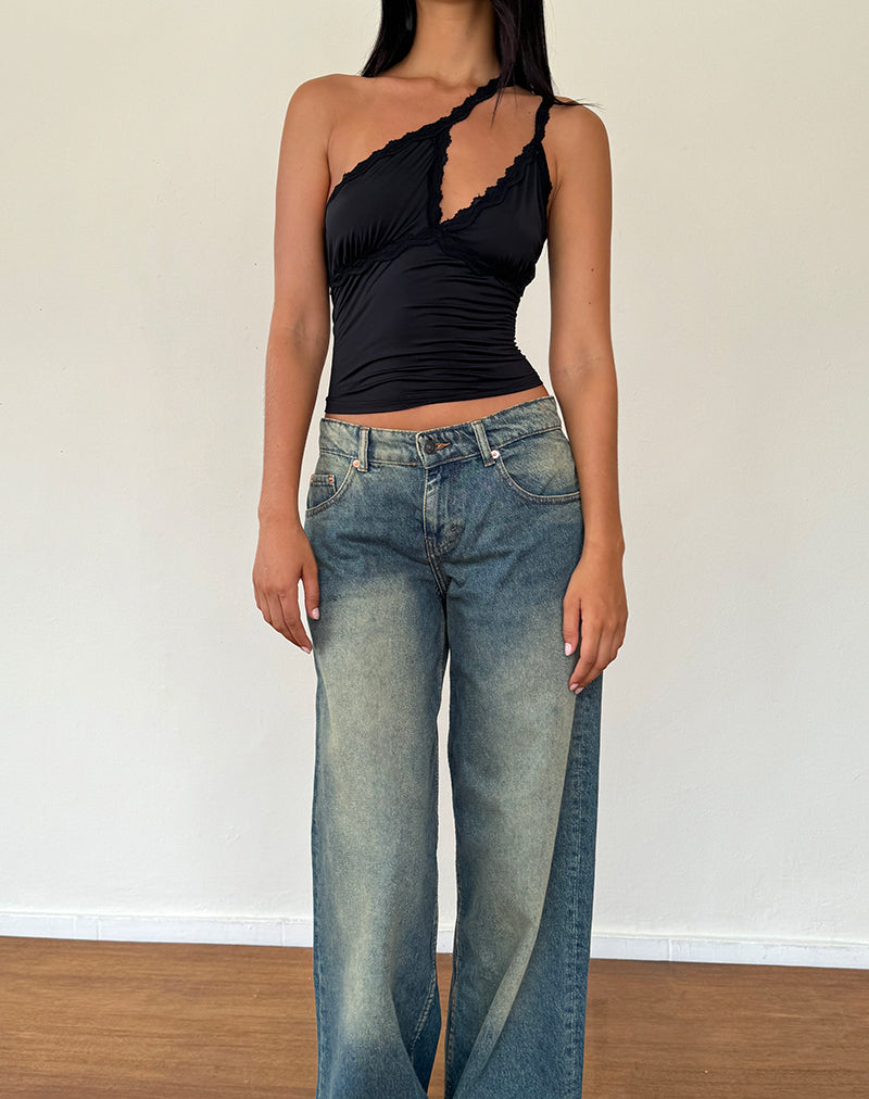 Immagine di Carolina One Shoulder Top in nero