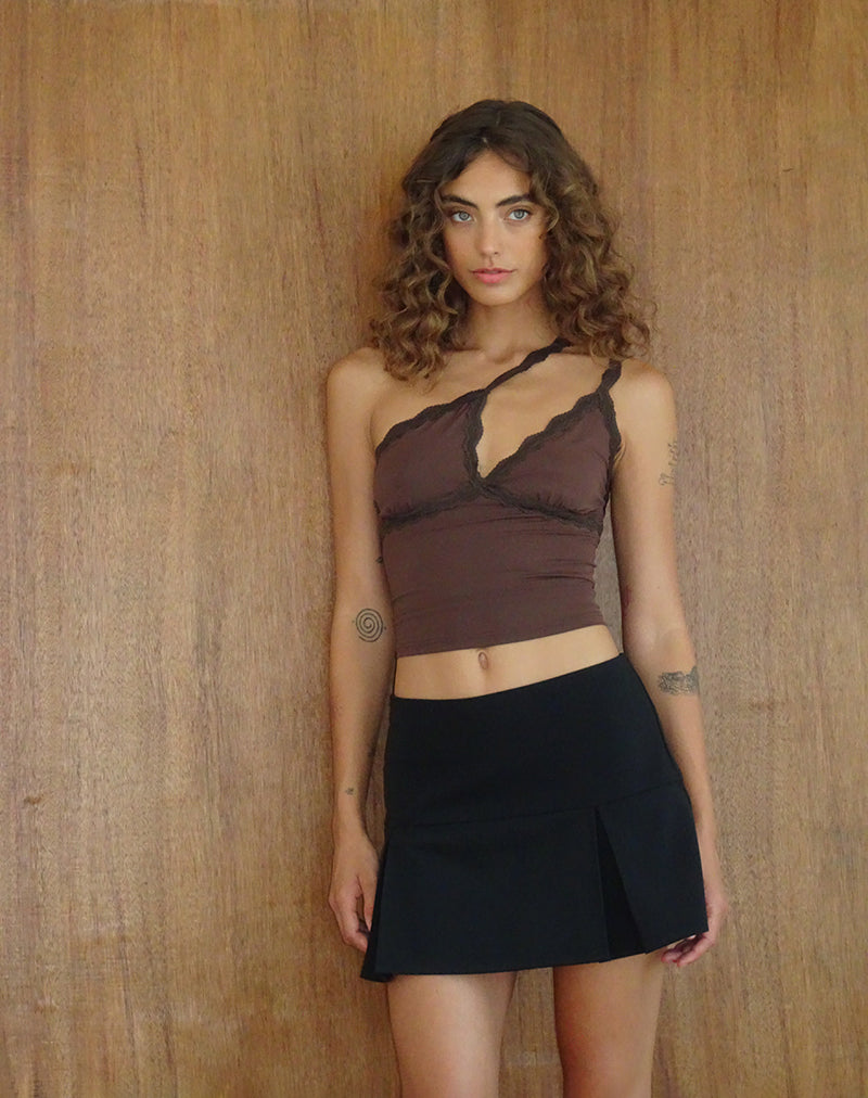 Immagine di Carolina One Shoulder Top in Mocca