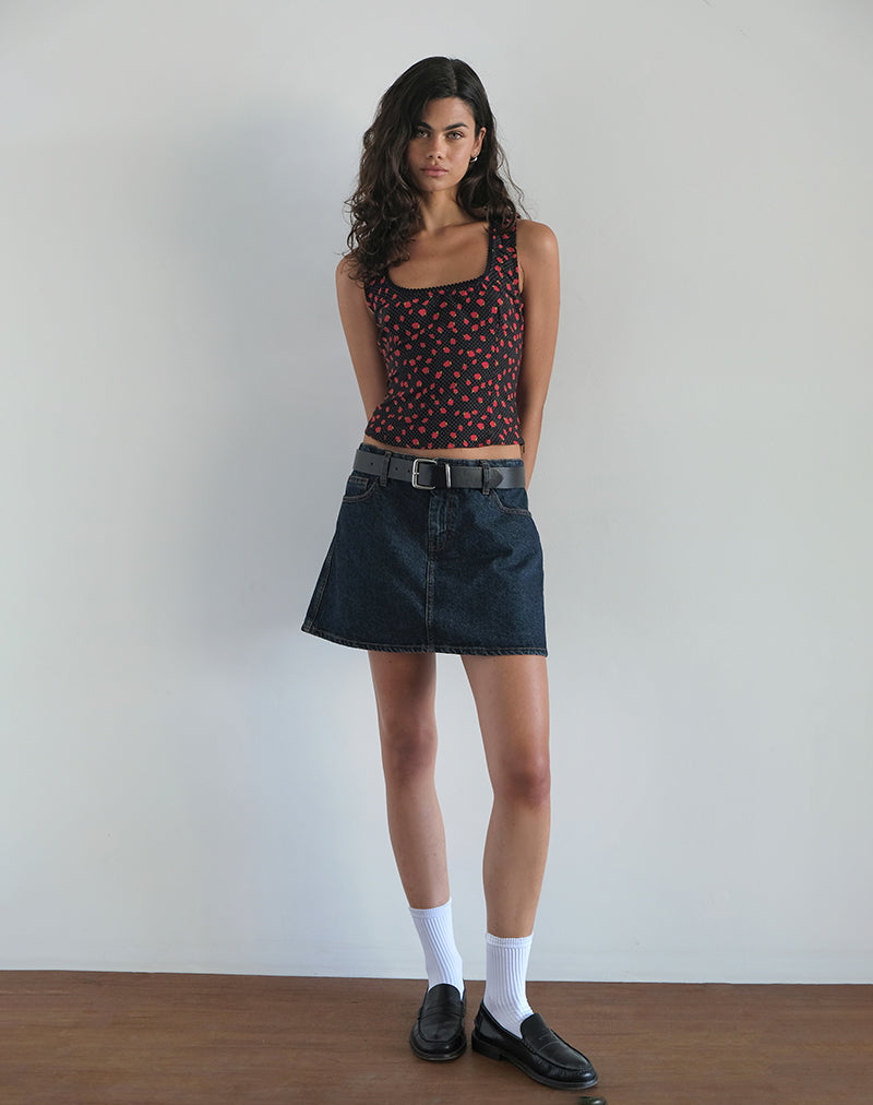 Immagine di Carys Gilet Top in Strawberry Polka Nero