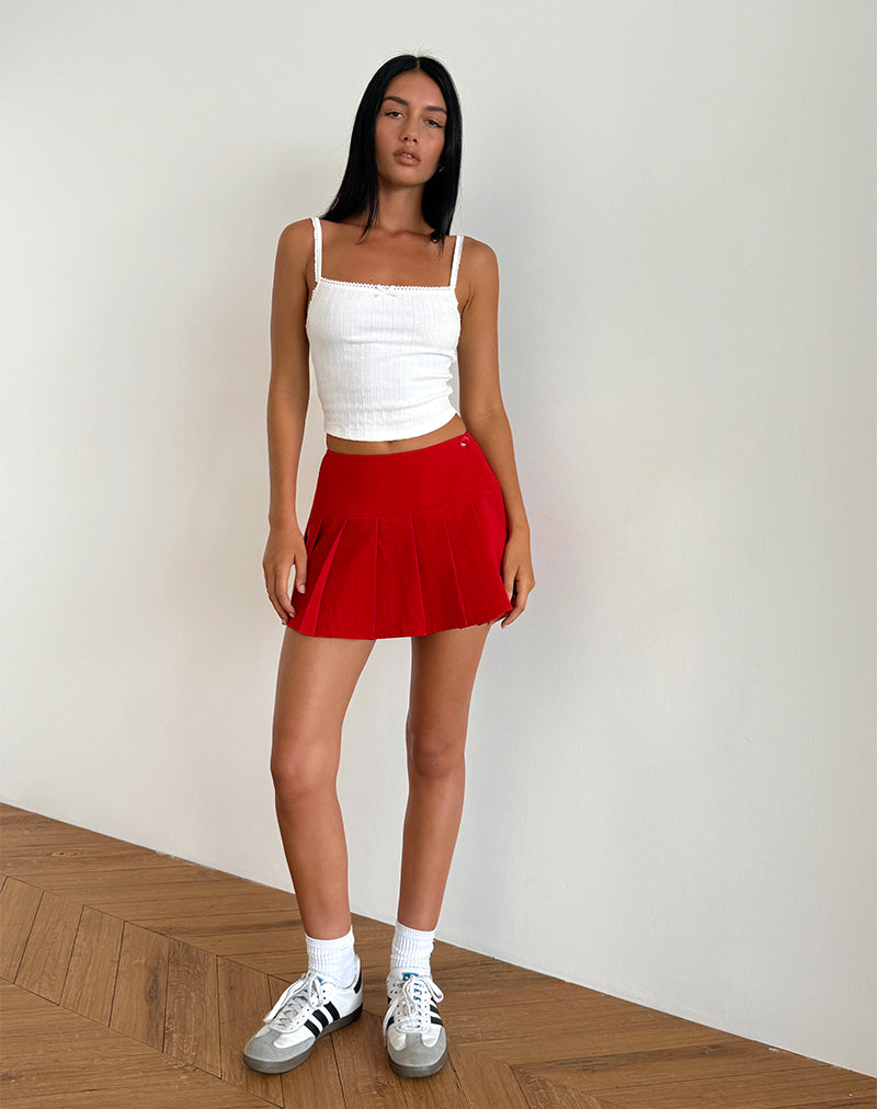 Immagine di Casini Mini Gonna in morbido tessuto sartoriale Rosso
