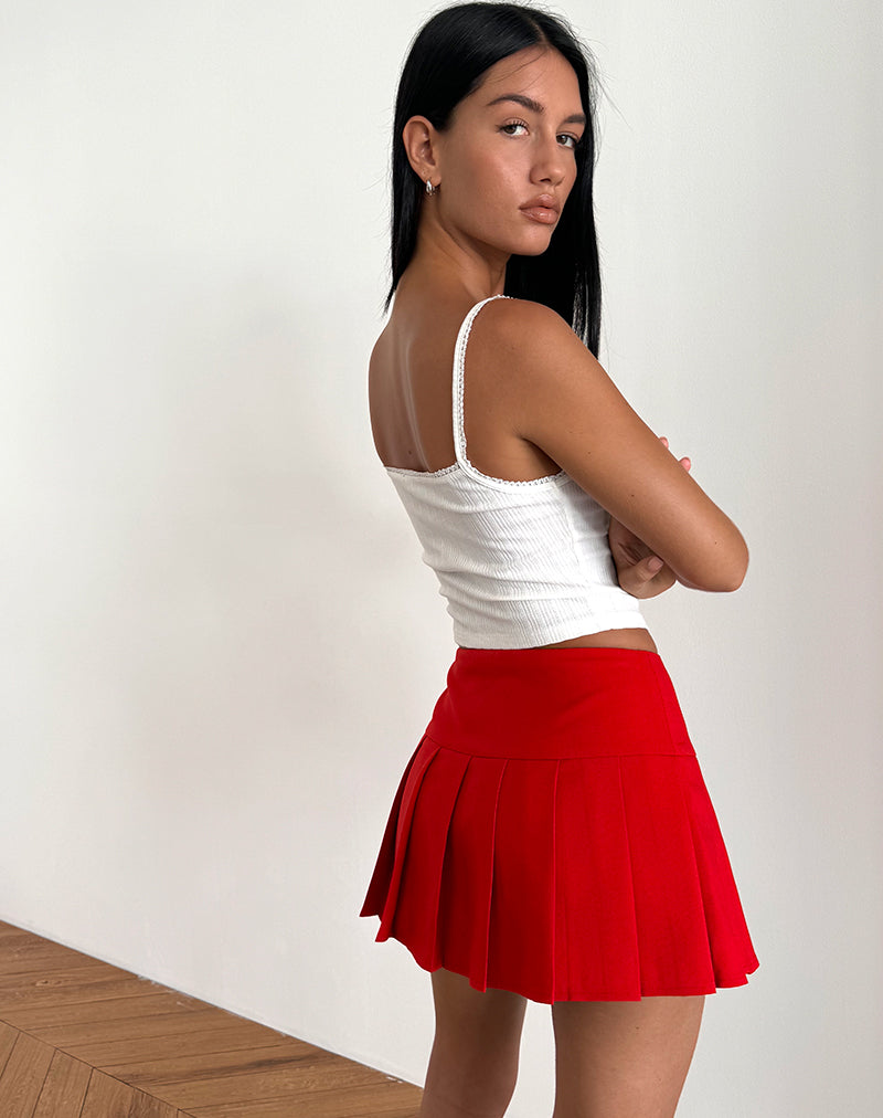 Immagine di Casini Mini Gonna in morbido tessuto sartoriale Rosso