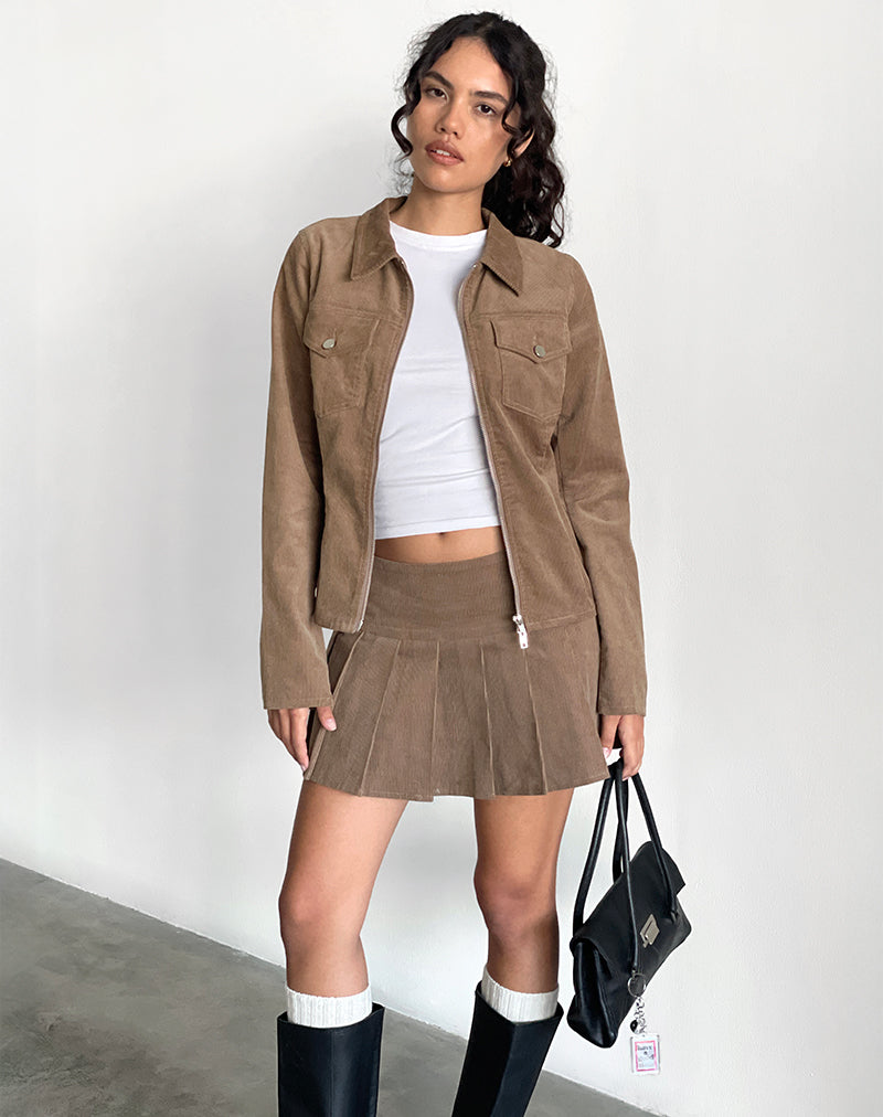 Rohana - Giacca aderente in corda baby marrone noce