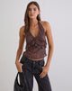 Immagine del top Casoya in chiffon Royal Paisley Burgundy