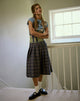 Immagine di Catelyn - Gonna midi plissettata a quadri color senape