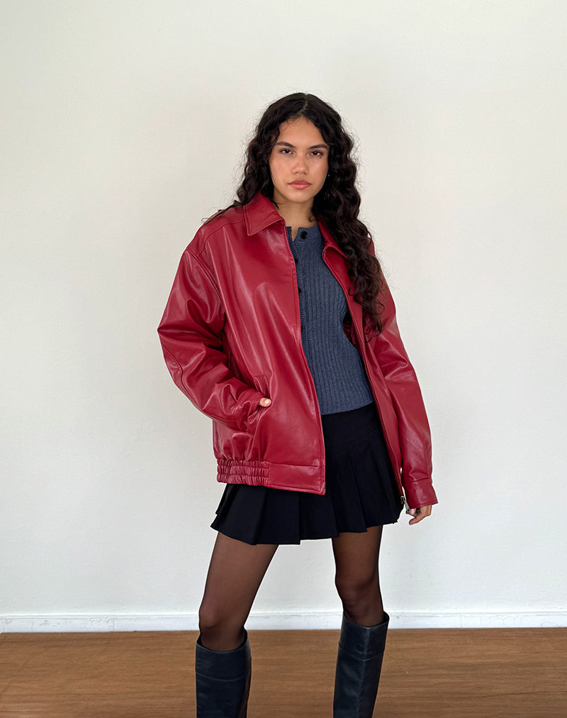 Giacca Cavita in PU rosso sangue