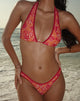 Immagine di Farida Bikini Bottoms in Floral Fun Orange con bordatura a contrasto